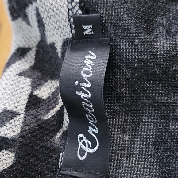 Creation size M women's black and gray button front sleeveless cardigan - Picture 2 of 10